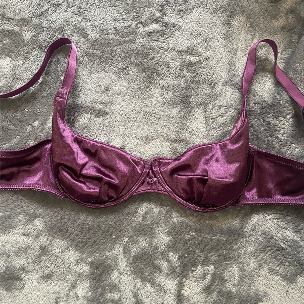 Christian Dior Purple Satin Underwire Bra